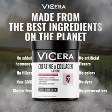Load image into Gallery viewer, ViCera - CREATINE X COLLAGEN X CAFFEINE | RASPBERRY LEMONADE