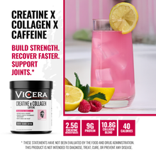 Load image into Gallery viewer, ViCera - CREATINE X COLLAGEN X CAFFEINE | RASPBERRY LEMONADE